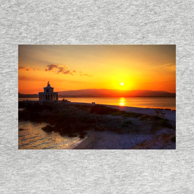 Kefalonia Sunset At Argostoli Lighthouse by tommysphotos